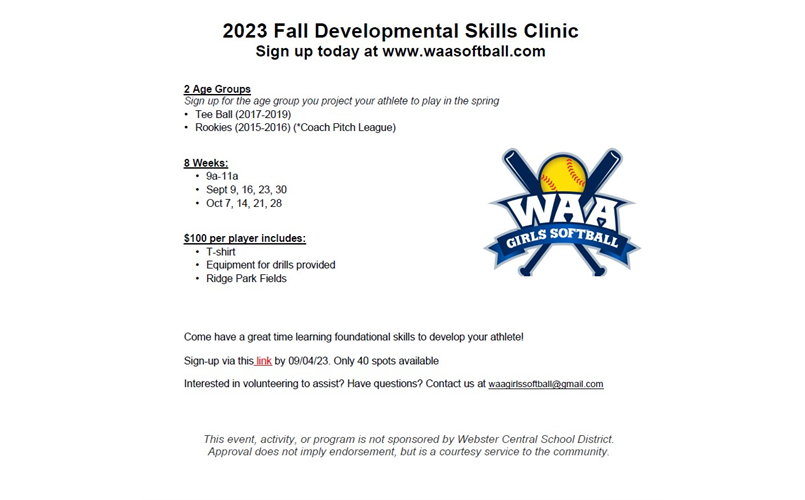 Rec Fall Development Skills Clinic